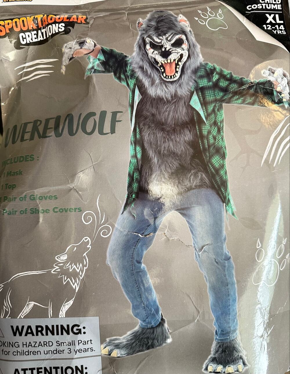 NWT Spooktacular Creations Werewolf Halloween Costume Child XL 12-14 Years